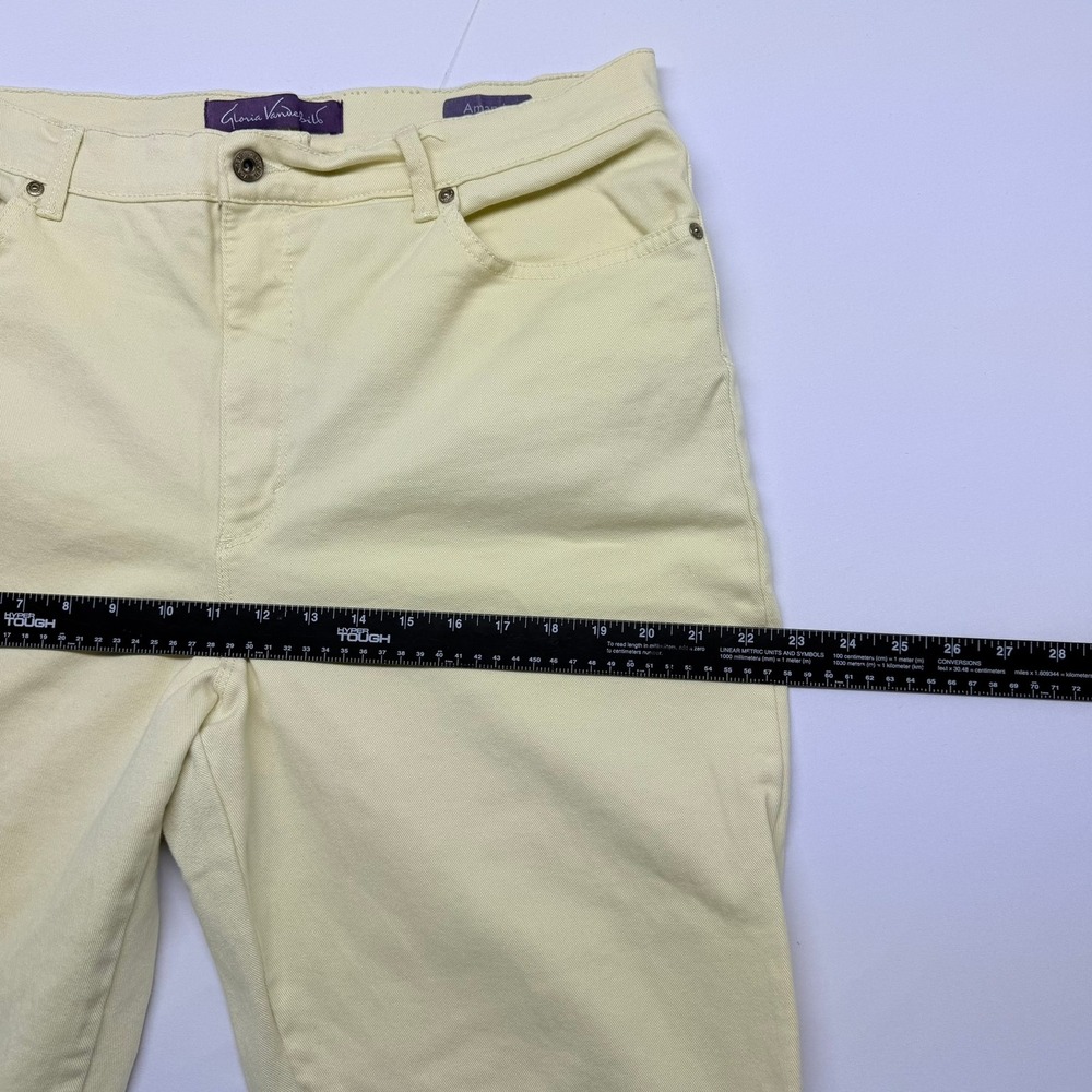 Gloria Vanderbilt Amanda High Rise Straight Leg Jeans Yellow Womens 18 Long - Picture 7 of 11